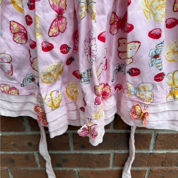 Vintage Pupi Strawberry Ladybug Butterfly Sundress Dress Size 2T 100% Cotton - Picture 2 of 7